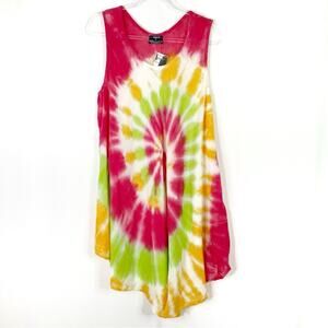 AZUR Bright Colorful Tie-Dye Beach Swim Cover Up S/M